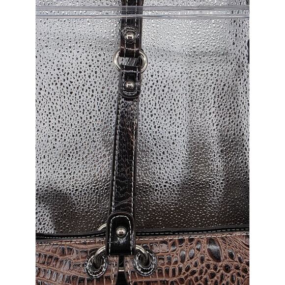 Vintage Leather Patchwork Handbag With Rhinestone Accents - Picture 6 of 11